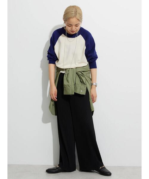 DISCUS ATHLETIC（ディスカス　アスレチック）の「DISCUS ハイツイストラグランニットプルオーバーA（ニット/セーター・レディース・ネイビー/ブラック・FREE）」の6枚目の写真