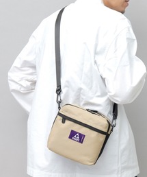 撥水加工 リサイクルポリエステル REPREVE マルチポケット 正方形 ミニショルダーバッグ