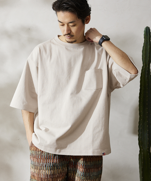 JOURNAL STANDARD relume（ジャーナルスタンダード　レリューム）の「USA オーバーサイズ ヘビーオンス Tシャツ（Tシャツ/カットソー・メンズ・ホワイト/ブラック/ホワイト×ホワイト/ラベンダー/イエロー・MEDIUM/LARGE）」の3枚目の写真