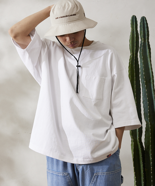 JOURNAL STANDARD relume（ジャーナルスタンダード　レリューム）の「USA オーバーサイズ ヘビーオンス Tシャツ（Tシャツ/カットソー・メンズ・ホワイト/ブラック/ホワイト×ホワイト/ラベンダー/イエロー・MEDIUM/LARGE）」の7枚目の写真