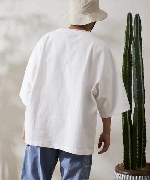 JOURNAL STANDARD relume（ジャーナルスタンダード　レリューム）の「USA オーバーサイズ ヘビーオンス Tシャツ（Tシャツ/カットソー・メンズ・ホワイト/ブラック/ホワイト×ホワイト/ラベンダー/イエロー・MEDIUM/LARGE）」の8枚目の写真