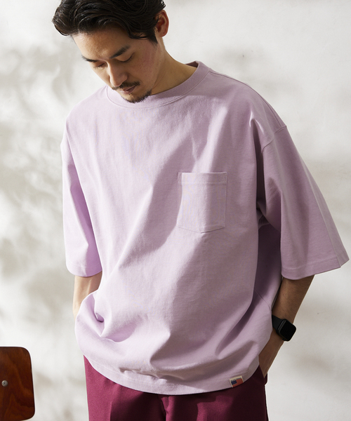 JOURNAL STANDARD relume（ジャーナルスタンダード　レリューム）の「USA オーバーサイズ ヘビーオンス Tシャツ（Tシャツ/カットソー・メンズ・ホワイト/ブラック/ホワイト×ホワイト/ラベンダー/イエロー・MEDIUM/LARGE）」の16枚目の写真