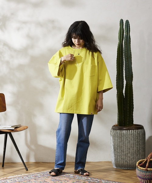 JOURNAL STANDARD relume（ジャーナルスタンダード　レリューム）の「USA オーバーサイズ ヘビーオンス Tシャツ（Tシャツ/カットソー・メンズ・ホワイト/ブラック/ホワイト×ホワイト/ラベンダー/イエロー・MEDIUM/LARGE）」の19枚目の写真