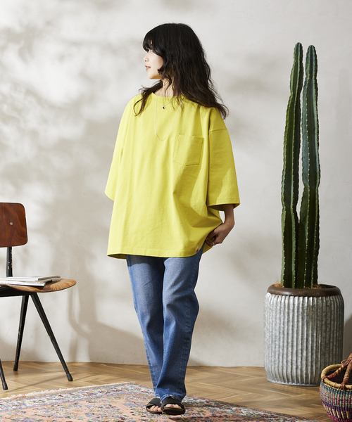 JOURNAL STANDARD relume（ジャーナルスタンダード　レリューム）の「USA オーバーサイズ ヘビーオンス Tシャツ（Tシャツ/カットソー・メンズ・ホワイト/ブラック/ホワイト×ホワイト/ラベンダー/イエロー・MEDIUM/LARGE）」の20枚目の写真