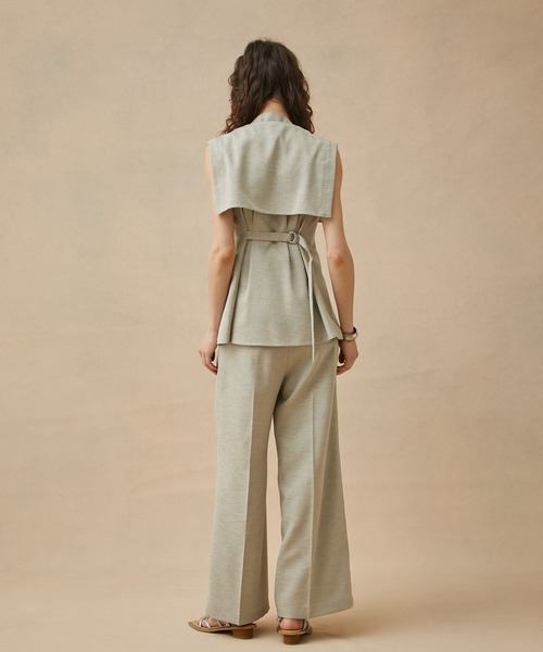 PUBLIC TOKYO（パブリックトウキョウ）の「リネンライクフレアパンツ（スラックス・レディース・ブラック/ベージュ/ダークグレー/パープル/その他2・1/2）」の10枚目の写真