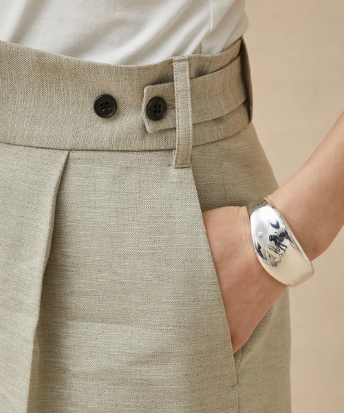 PUBLIC TOKYO（パブリックトウキョウ）の「リネンライクフレアパンツ（スラックス・レディース・ブラック/ベージュ/ダークグレー/パープル/その他2・1/2）」の12枚目の写真