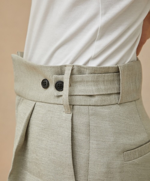 PUBLIC TOKYO（パブリックトウキョウ）の「リネンライクフレアパンツ（スラックス・レディース・ブラック/ベージュ/ダークグレー/パープル/その他2・1/2）」の13枚目の写真