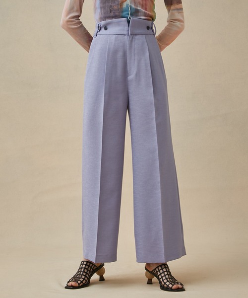 PUBLIC TOKYO（パブリックトウキョウ）の「リネンライクフレアパンツ（スラックス・レディース・ブラック/ベージュ/ダークグレー/パープル/その他2・1/2）」の17枚目の写真