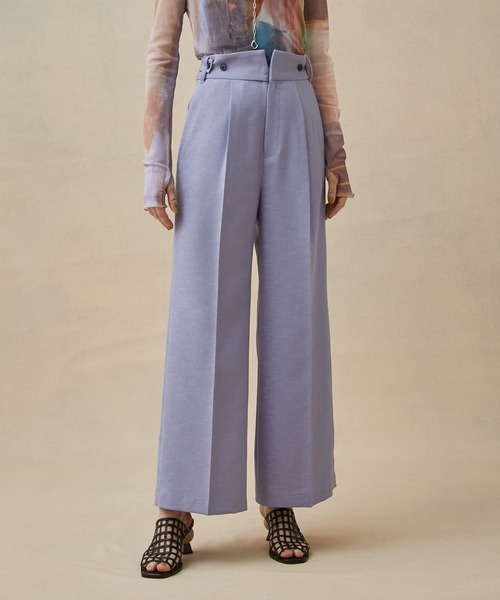 PUBLIC TOKYO（パブリックトウキョウ）の「リネンライクフレアパンツ（スラックス・レディース・ブラック/ベージュ/ダークグレー/パープル/その他2・1/2）」の16枚目の写真