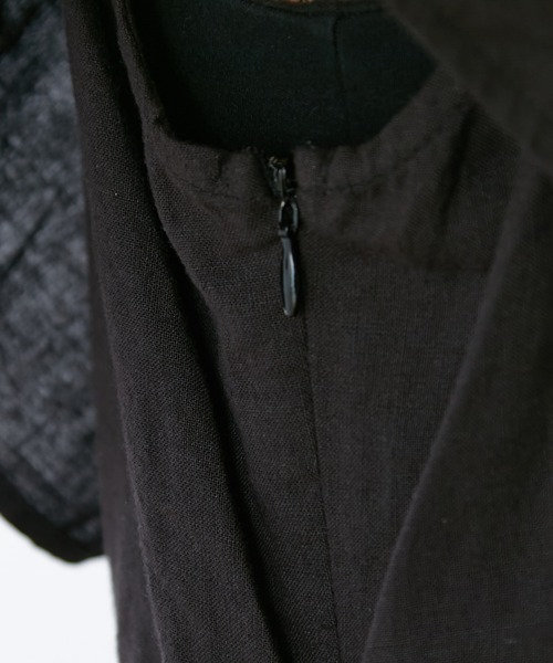 Omekashi（オメカシ）の「リネンラッフルオールインワン（サロペット/オーバーオール・レディース・ブラック/ネイビー・36/34/38）」の18枚目の写真