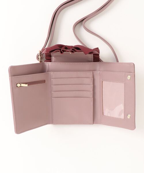 axes femme POETIQUE(アクシーズファムポエティック)の「レースアップスマホポシェット(スマホグッズ・レディース・ピンク/ブラック・FREE)」の3枚目の写真