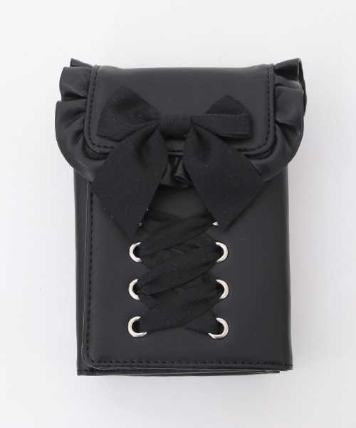 axes femme POETIQUE(アクシーズファムポエティック)の「レースアップスマホポシェット(スマホグッズ・レディース・ピンク/ブラック・FREE)」の12枚目の写真