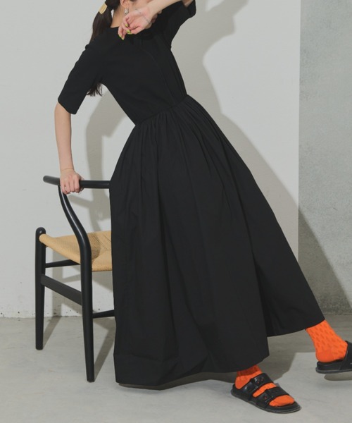 Solace（ソレイス）の「テレコリブドッキングボリュームワンピース（ワンピース・レディース・ブラック/ホワイト・M/L）」の19枚目の写真