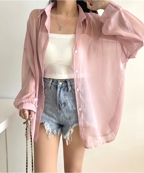 United store(ユナイテッドストア)の「シアールーズシャツ(シャツ/ブラウス・レディース・ブラック/ピンク/グリーン/ホワイト/ベージュ/グレー・FREE)」の16枚目の写真