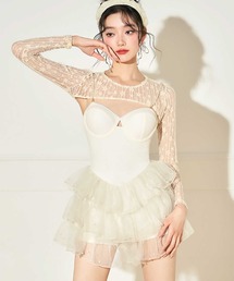 OSYAREVO | シアートップス付き ティアード チュール ワンピース 水着(水着)