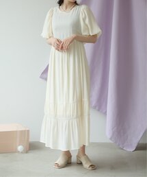 楊柳バックレイヤードワンピース