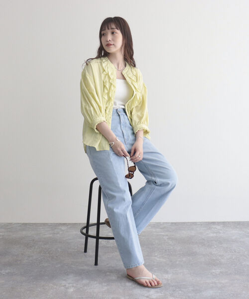 fredy emue（フレディエミュ）の「【fredyemueフレディエミュ】センタープレスストレートデニム（デニムパンツ・レディース・サックスブルー/ネイビー・36/38）」の3枚目の写真