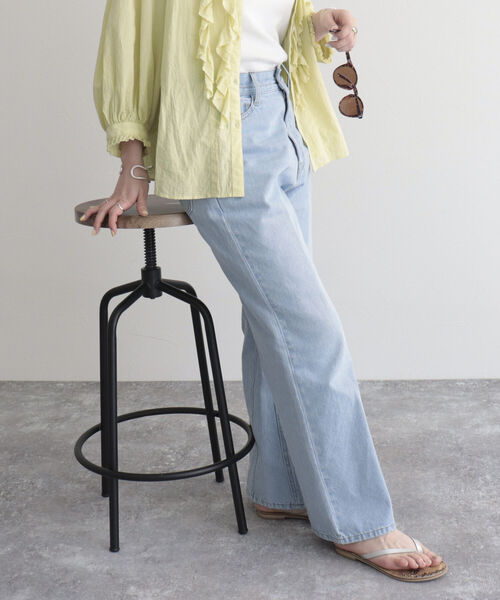 fredy emue（フレディエミュ）の「【fredyemueフレディエミュ】センタープレスストレートデニム（デニムパンツ・レディース・サックスブルー/ネイビー・36/38）」の10枚目の写真