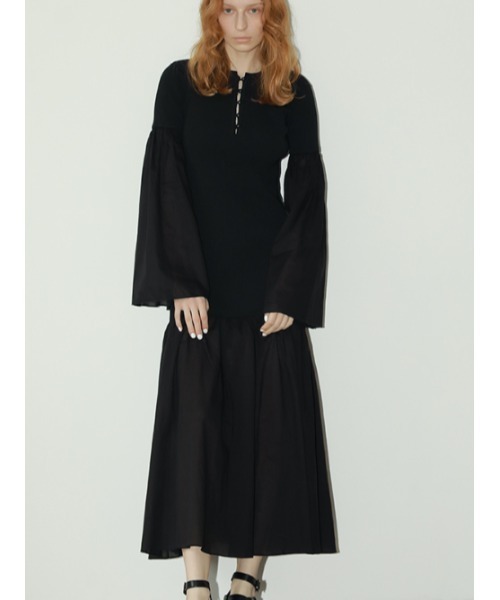 AMAIL（アマイル）の「Cotton docking dress（ワンピース・レディース・ブラック/ブルー・FREE）」の11枚目の写真