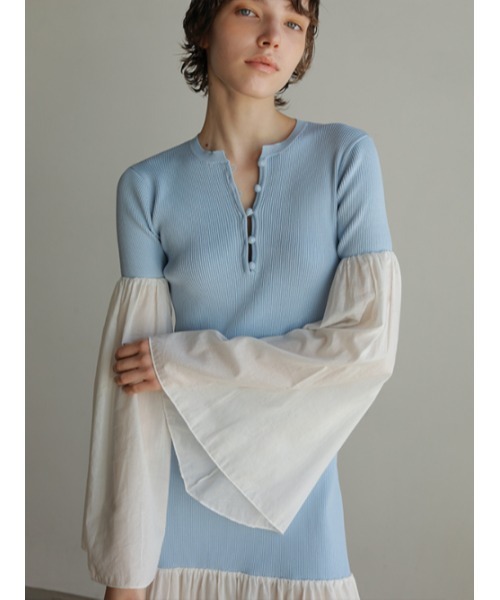 AMAIL（アマイル）の「Cotton docking dress（ワンピース・レディース・ブラック/ブルー・FREE）」の21枚目の写真