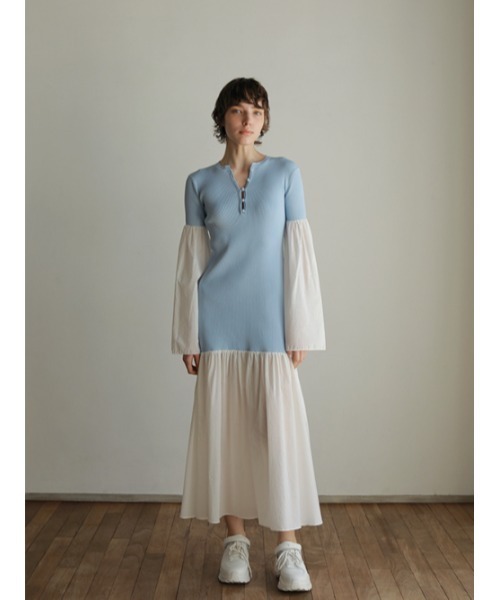 AMAIL（アマイル）の「Cotton docking dress（ワンピース・レディース・ブラック/ブルー・FREE）」の18枚目の写真