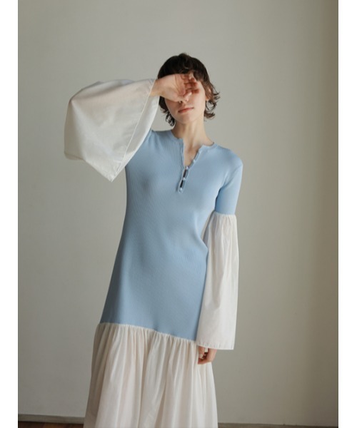 AMAIL（アマイル）の「Cotton docking dress（ワンピース・レディース・ブラック/ブルー・FREE）」の19枚目の写真