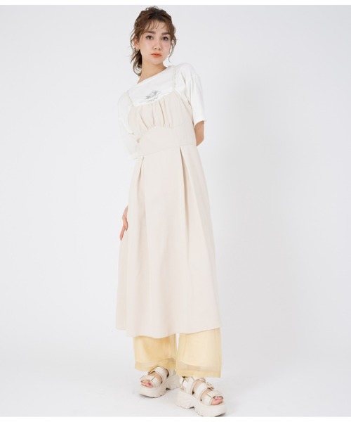 CHILLE(チル)の「コルセットデザインキャミワンピース(ワンピース・レディース・ブルー/オリーブ/アイボリー/キャメル・FREE)」の2枚目の写真
