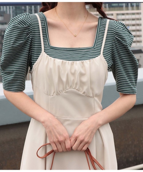 CHILLE(チル)の「コルセットデザインキャミワンピース(ワンピース・レディース・ブルー/オリーブ/アイボリー/キャメル・FREE)」の11枚目の写真
