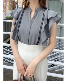 MERCURYDUO | 2WAYラッフルスキッパーシャツ(シャツ/ブラウス)