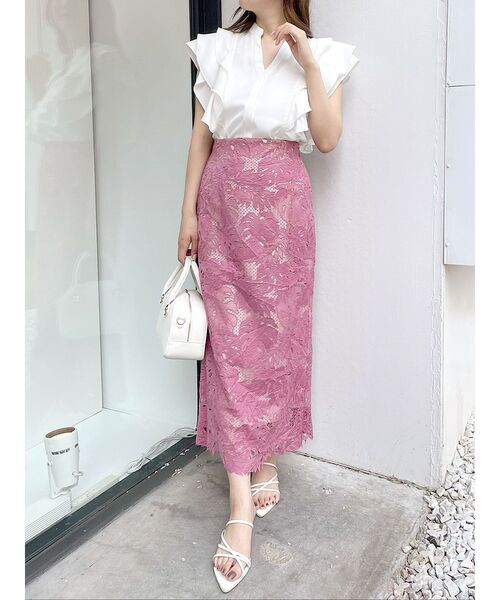 MERCURYDUO（マーキュリーデュオ）の「2WAYラッフルスキッパーシャツ（シャツ/ブラウス・レディース・その他1/オフホワイト/ブルー・FREE）」の6枚目の写真