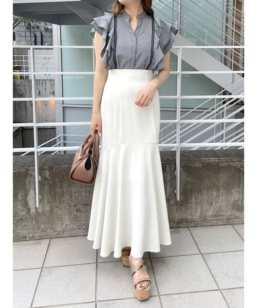 MERCURYDUO（マーキュリーデュオ）の「2WAYラッフルスキッパーシャツ（シャツ/ブラウス・レディース・その他1/オフホワイト/ブルー・FREE）」の18枚目の写真