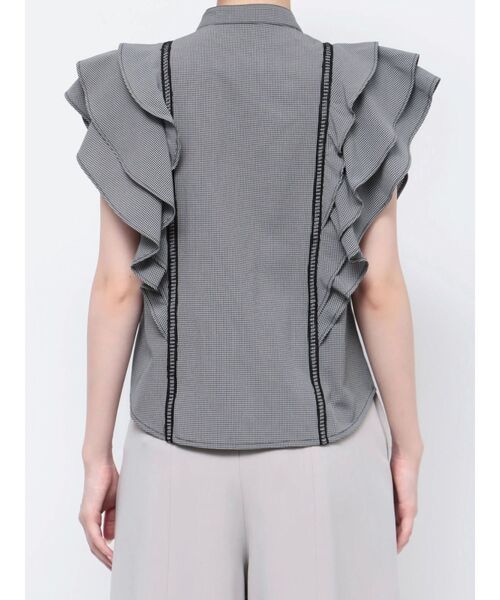 MERCURYDUO（マーキュリーデュオ）の「2WAYラッフルスキッパーシャツ（シャツ/ブラウス・レディース・その他1/オフホワイト/ブルー・FREE）」の10枚目の写真