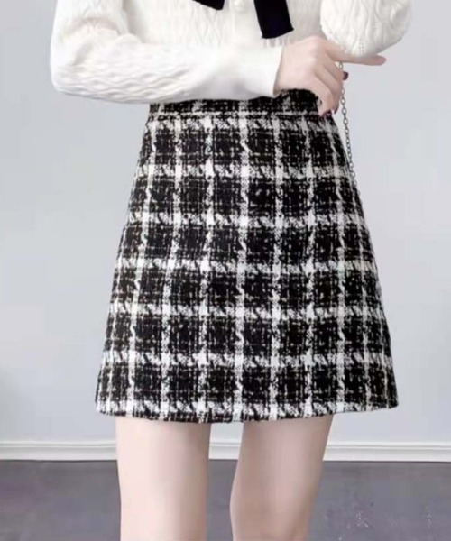 ｔｏｌｅｎｅ（トレネ）の「ツイードミニスカート（スカート・レディース・ライトピンク/ライトブルー/ブラック・FREE）」の17枚目の写真