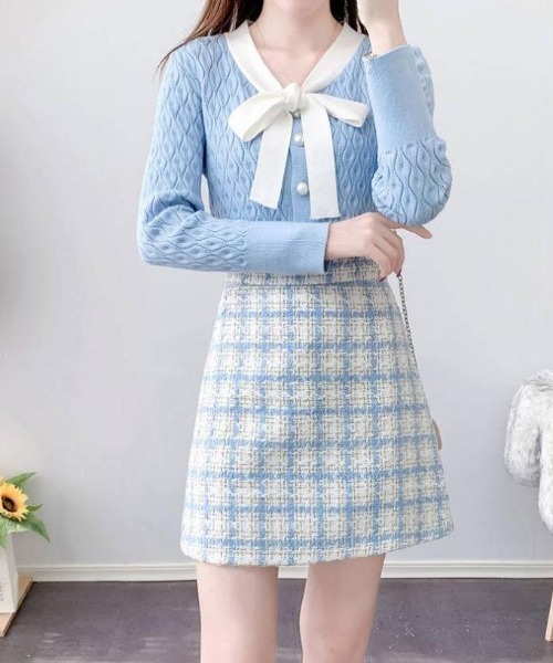 ｔｏｌｅｎｅ（トレネ）の「ツイードミニスカート（スカート・レディース・ライトピンク/ライトブルー/ブラック・FREE）」の15枚目の写真