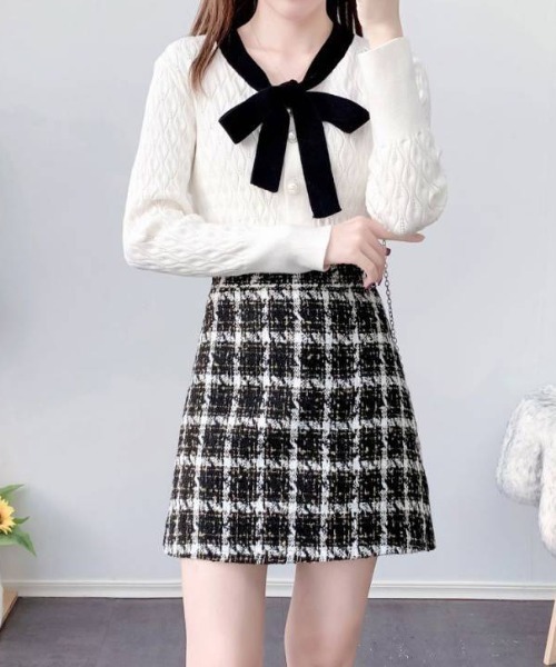 ｔｏｌｅｎｅ（トレネ）の「ツイードミニスカート（スカート・レディース・ライトピンク/ライトブルー/ブラック・FREE）」の21枚目の写真