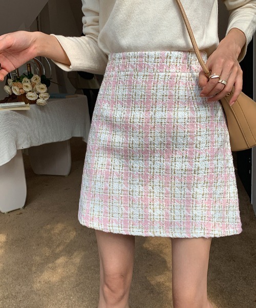ｔｏｌｅｎｅ（トレネ）の「ツイードミニスカート（スカート・レディース・ライトピンク/ライトブルー/ブラック・FREE）」の7枚目の写真