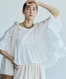 Libra Cue | ハーフスリーブティアードブラウス(シャツ/ブラウス)