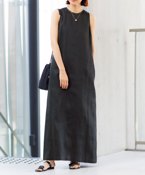 IENA（イエナ）の「COTTON-KAPOKマキシワンピース（ワンピース・レディース・ブラック/ベージュ・36/38）」の13枚目の写真