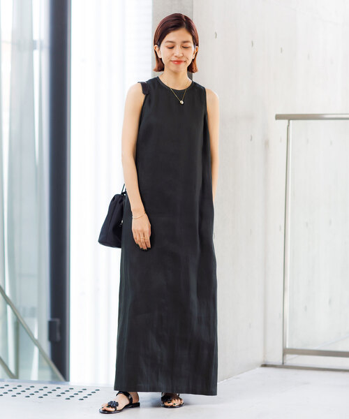 IENA（イエナ）の「COTTON-KAPOKマキシワンピース（ワンピース・レディース・ブラック/ベージュ・36/38）」の14枚目の写真