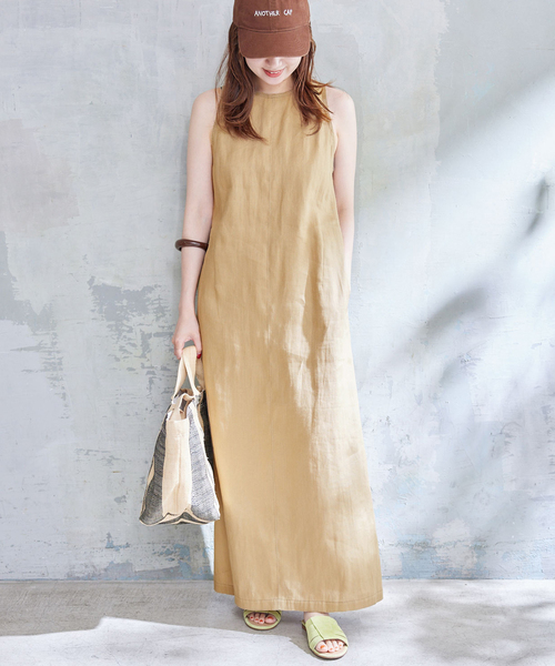 IENA（イエナ）の「COTTON-KAPOKマキシワンピース（ワンピース・レディース・ブラック/ベージュ・36/38）」の21枚目の写真