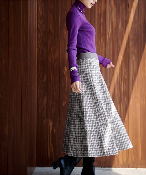 UR'S（ユアーズ）の「千鳥柄ジャガードニットスカート（スカート・レディース・ホワイト系その他/ホワイト系その他2・S/L/M）」の6枚目の写真