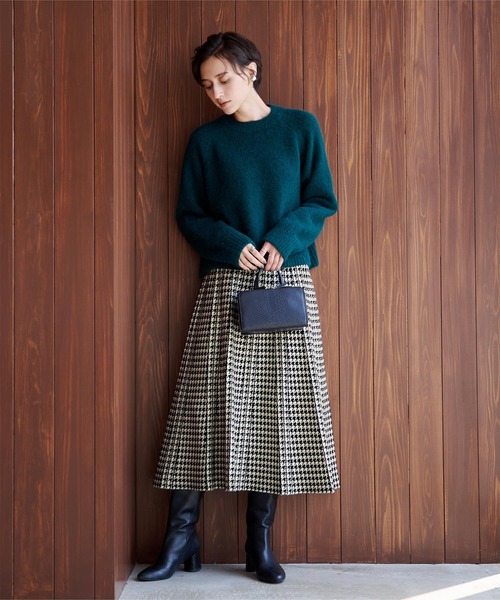 UR'S（ユアーズ）の「千鳥柄ジャガードニットスカート（スカート