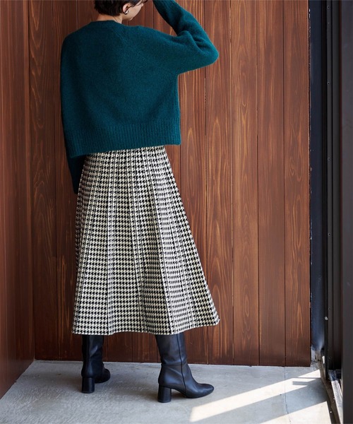 UR'S（ユアーズ）の「千鳥柄ジャガードニットスカート（スカート・レディース・ホワイト系その他/ホワイト系その他2・S/L/M）」の9枚目の写真