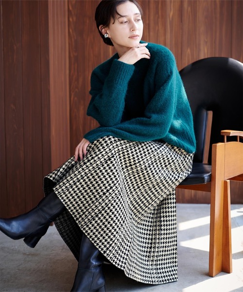 UR'S（ユアーズ）の「千鳥柄ジャガードニットスカート（スカート・レディース・ホワイト系その他/ホワイト系その他2・S/L/M）」の10枚目の写真