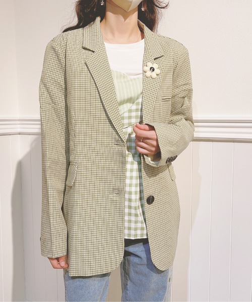 LA POMME petit（ラポミ・プチ）の「デイジーブローチジャケット Daisy