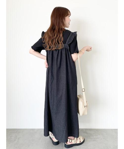 ehka sopo（エヘカソポ）の「前後2WAYデニムフリルジャンスカ（ワンピース・レディース・ネイビー/ブルー/ブラック・F）」の12枚目の写真