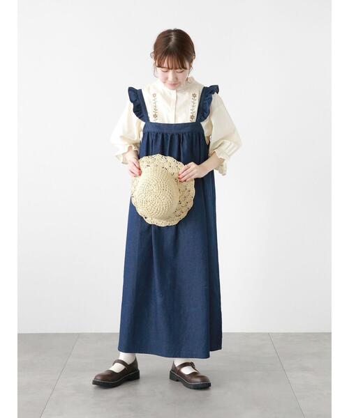 ehka sopo（エヘカソポ）の「前後2WAYデニムフリルジャンスカ（ワンピース・レディース・ネイビー/ブルー/ブラック・F）」の13枚目の写真