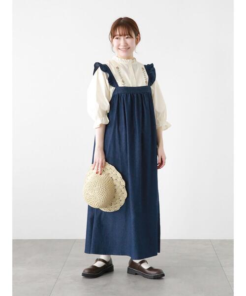 ehka sopo（エヘカソポ）の「前後2WAYデニムフリルジャンスカ（ワンピース・レディース・ネイビー/ブルー/ブラック・F）」の15枚目の写真