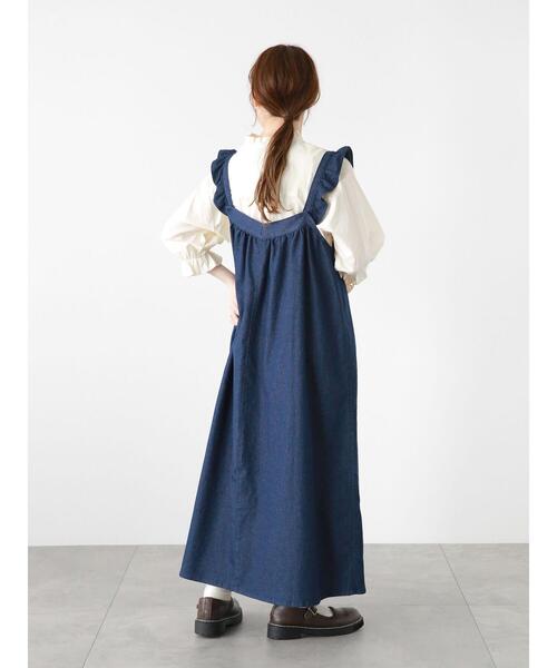 ehka sopo（エヘカソポ）の「前後2WAYデニムフリルジャンスカ（ワンピース・レディース・ネイビー/ブルー/ブラック・F）」の16枚目の写真