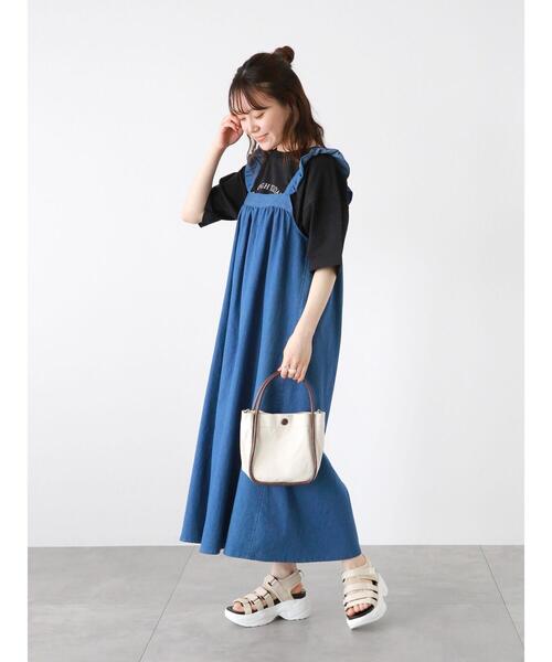 ehka sopo（エヘカソポ）の「前後2WAYデニムフリルジャンスカ（ワンピース・レディース・ネイビー/ブルー/ブラック・F）」の21枚目の写真